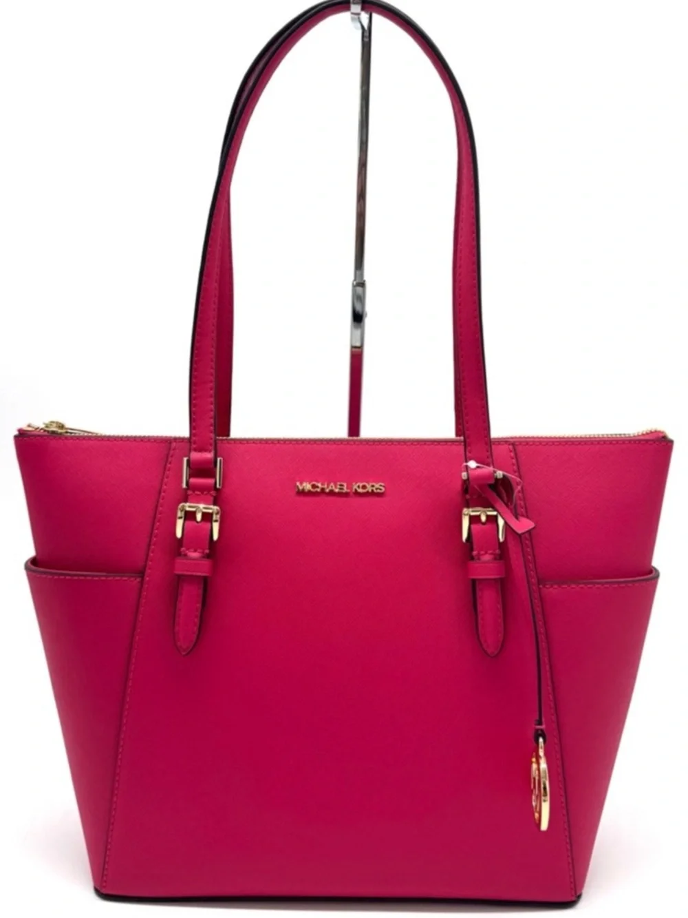Michael Kors Large Charlotte Tote Bag Electric Pink